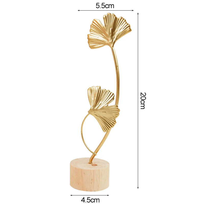 Gold Iron Ginkgo Leaf Ornament