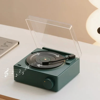 Retro Vinyl Bluetooth Speaker Alarm Clock